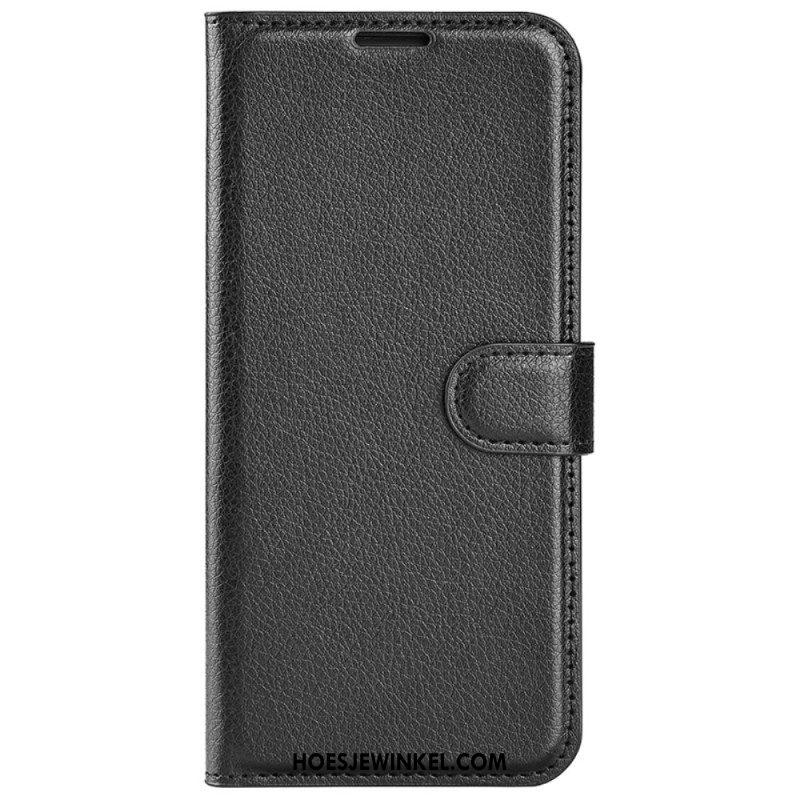 Folio-hoesje Samsung Galaxy S24 Ultra 5g Telefoonhoesje Klassiek Litchi Kunstleer