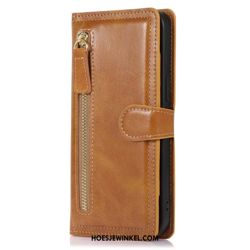 Folio-hoesje Samsung Galaxy S25 5g Edge Ritssluiting En Kaarthouder