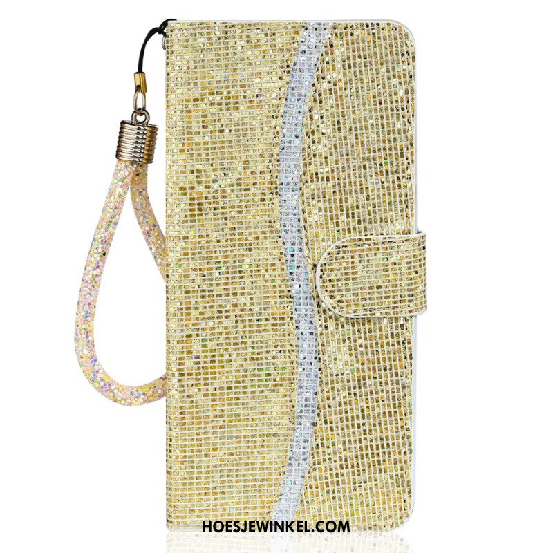 Folio-hoesje Samsung Galaxy S25 5g Edge Telefoonhoesje S-design Pailletten