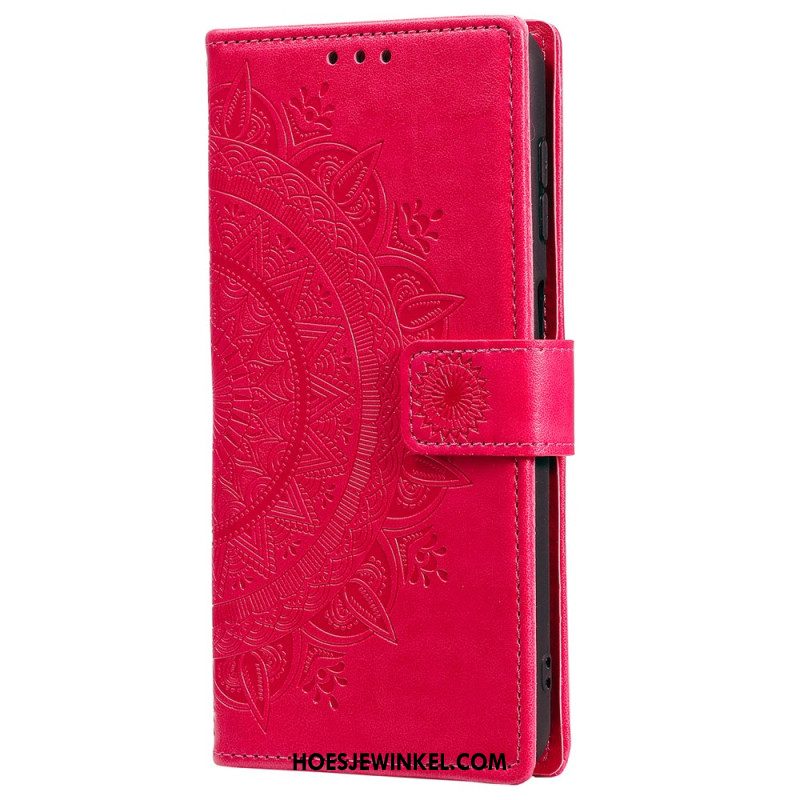 Folio-hoesje Samsung Galaxy S25 5g Portemonnee Met Mandala Zon En Koord