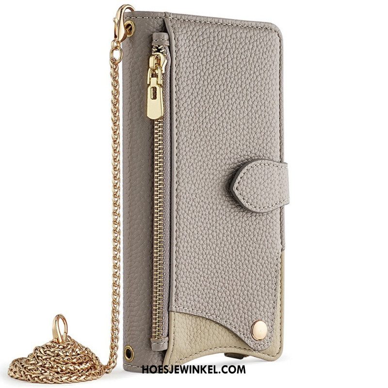 Folio-hoesje Samsung Galaxy S25 5g Spiegel En Ketting
