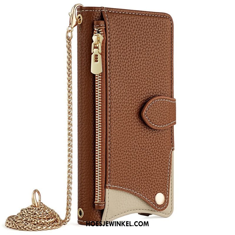 Folio-hoesje Samsung Galaxy S25 5g Spiegel En Ketting