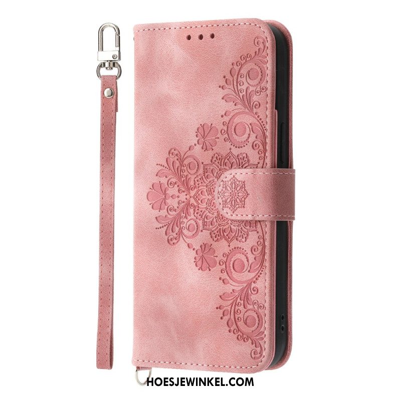 Folio-hoesje Samsung Galaxy S25 5g Telefoonhoesje Bandje Met Kantdesign