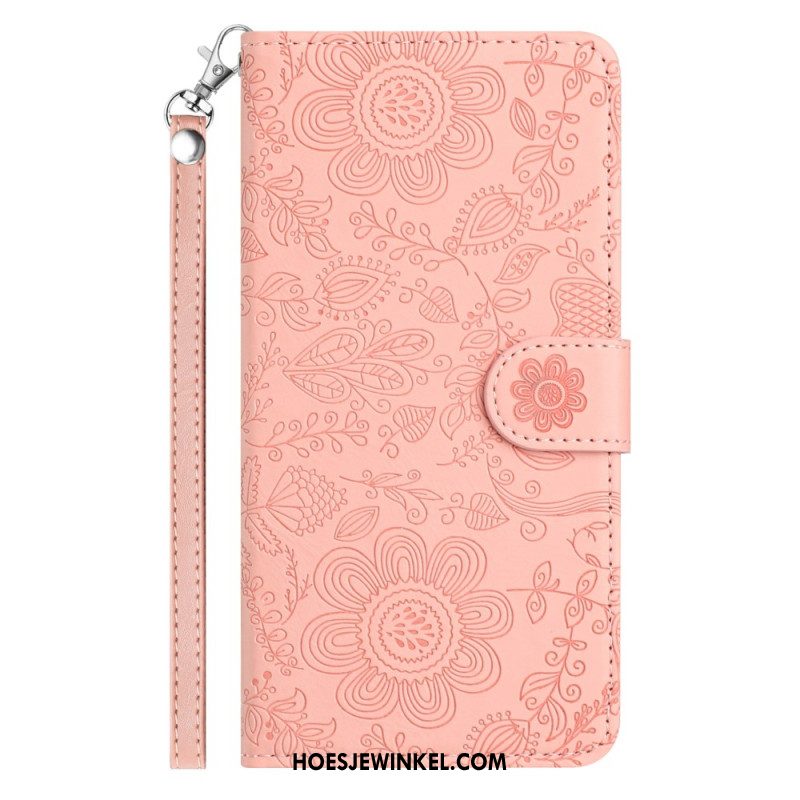 Folio-hoesje Samsung Galaxy S25 5g Telefoonhoesje Bloemenprint