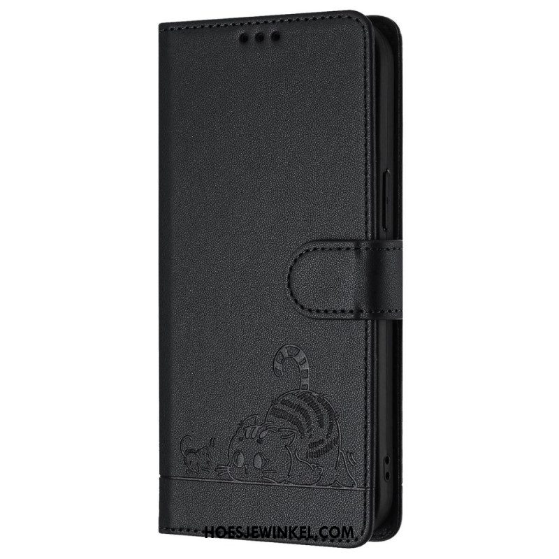 Folio-hoesje Samsung Galaxy S25 5g Telefoonhoesje Rfid-bescherming Kattenscène