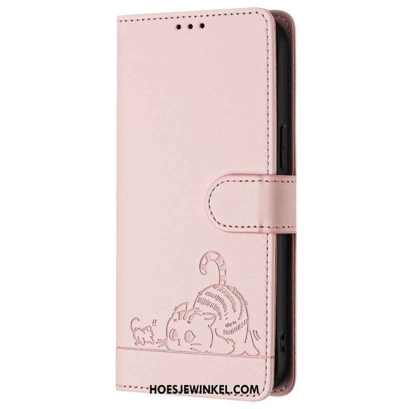 Folio-hoesje Samsung Galaxy S25 5g Telefoonhoesje Rfid-bescherming Kattenscène