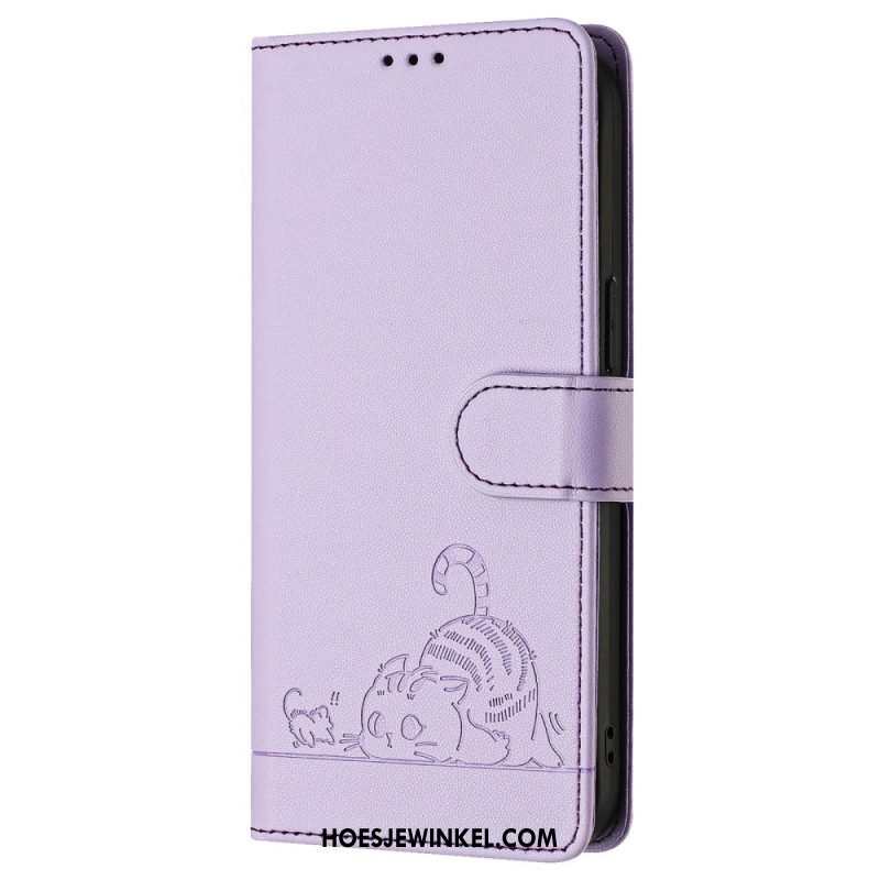 Folio-hoesje Samsung Galaxy S25 5g Telefoonhoesje Rfid-bescherming Kattenscène