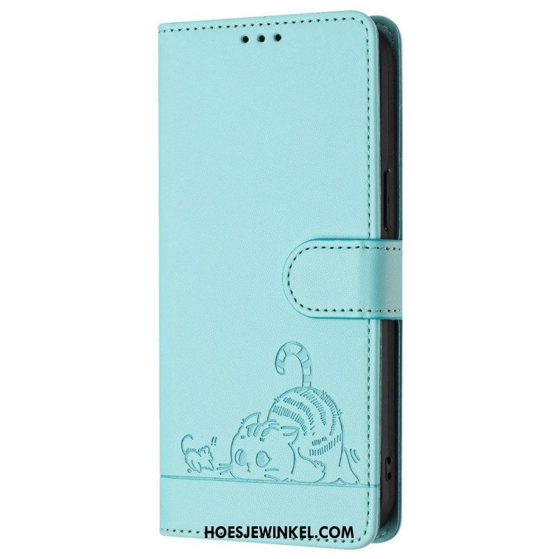 Folio-hoesje Samsung Galaxy S25 5g Telefoonhoesje Rfid-bescherming Kattenscène