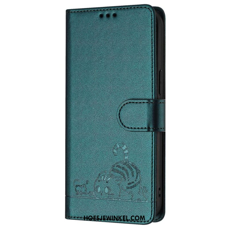 Folio-hoesje Samsung Galaxy S25 5g Telefoonhoesje Rfid-bescherming Kattenscène