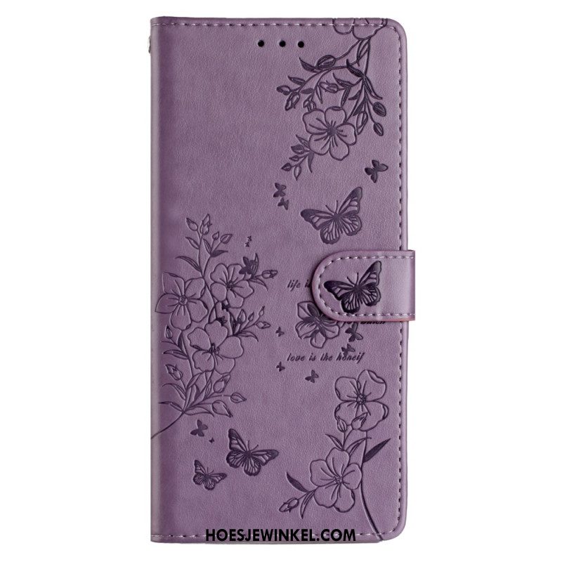 Folio-hoesje Samsung Galaxy S25 Fe Telefoonhoesje Sfeervolle Bloemenprint