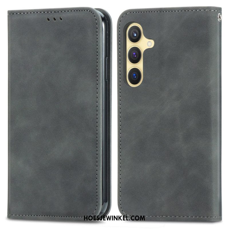 Folio-hoesje Samsung Galaxy S25 Plus 5g Suède-look