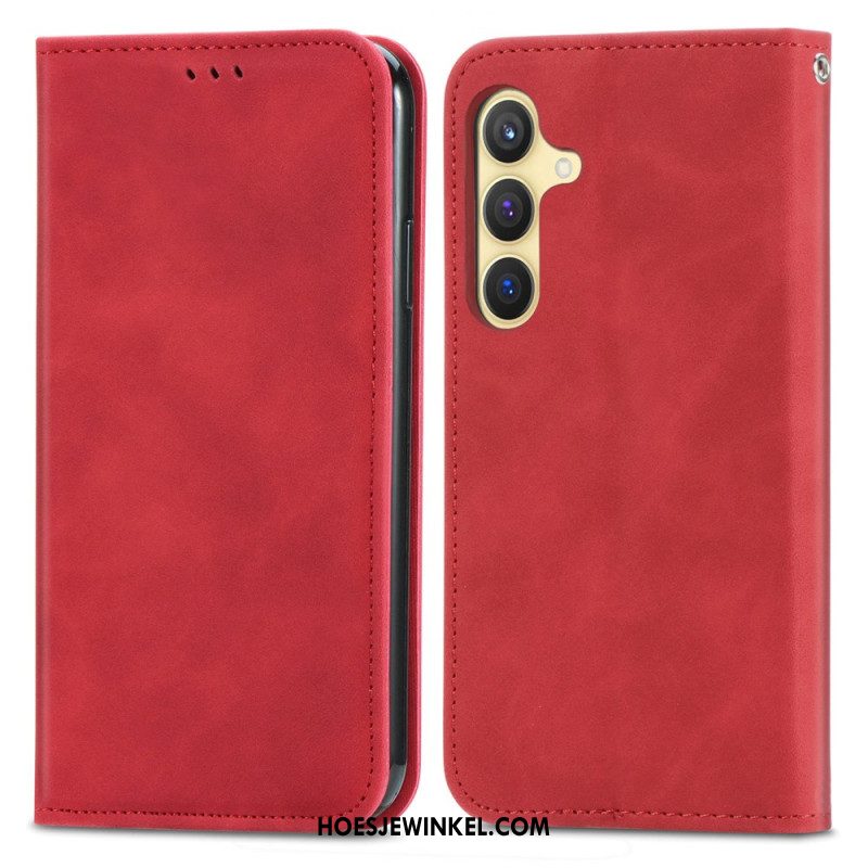 Folio-hoesje Samsung Galaxy S25 Plus 5g Suède-look