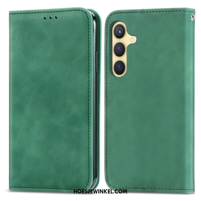 Folio-hoesje Samsung Galaxy S25 Plus 5g Suède-look