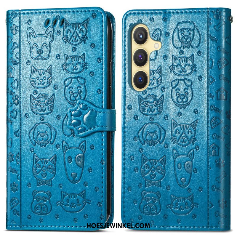 Folio-hoesje Samsung Galaxy S25 Plus 5g Telefoonhoesje Geanimeerde Dieren