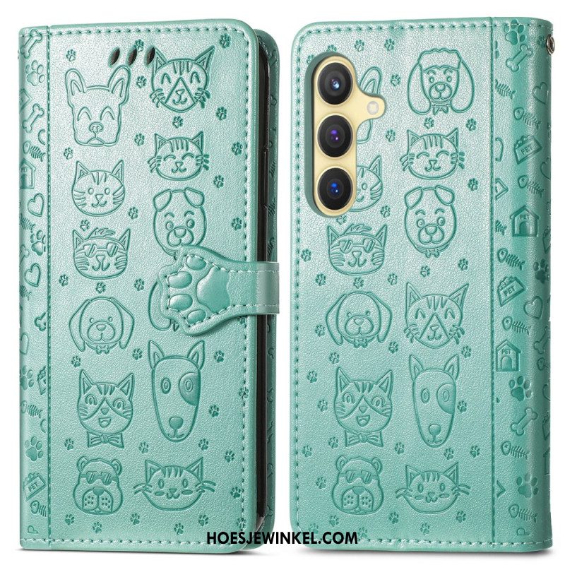 Folio-hoesje Samsung Galaxy S25 Plus 5g Telefoonhoesje Geanimeerde Dieren