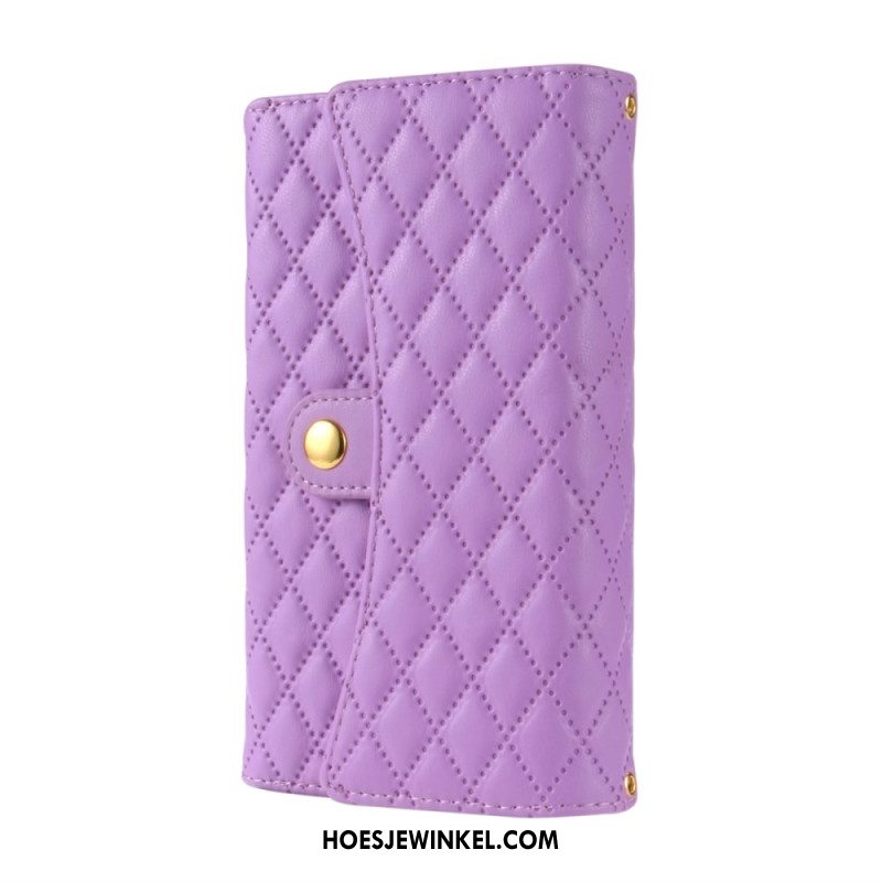 Folio-hoesje Samsung Galaxy S25 Ultra 5g Gewatteerde Portemonnee Met Schouderband