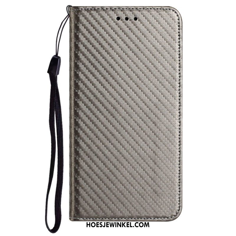 Folio-hoesje Samsung Galaxy S25 Ultra 5g Koolstofvezel Met Bandje