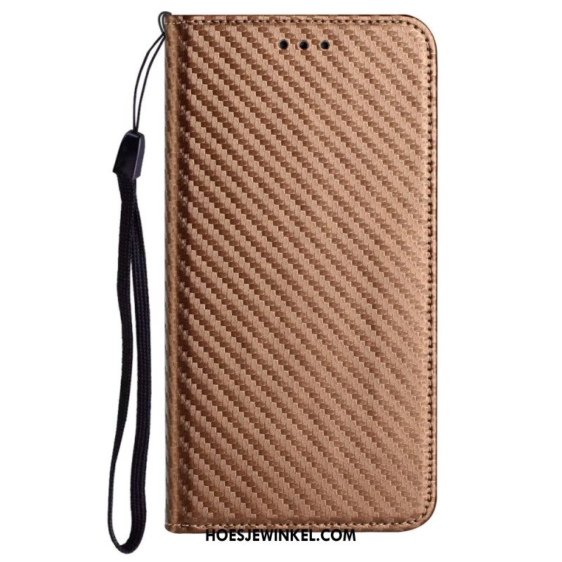 Folio-hoesje Samsung Galaxy S25 Ultra 5g Koolstofvezel Met Bandje