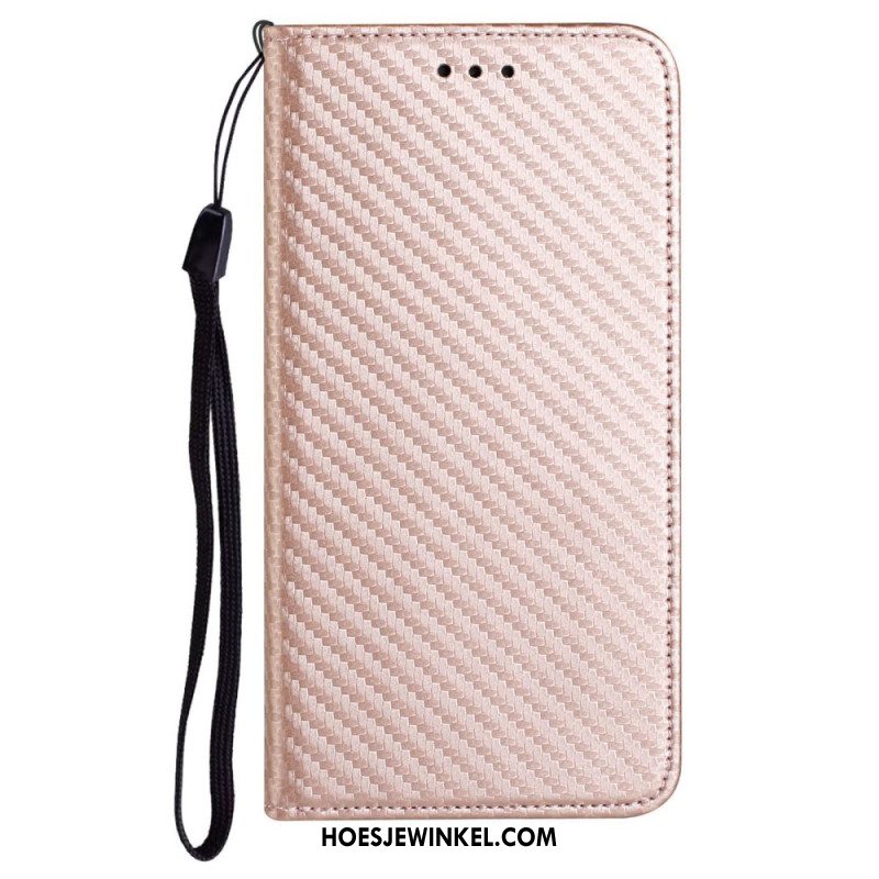 Folio-hoesje Samsung Galaxy S25 Ultra 5g Koolstofvezel Met Bandje