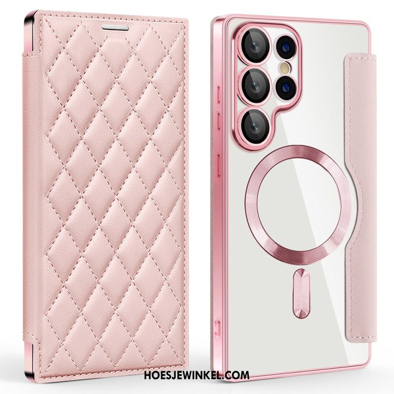 Folio-hoesje Samsung Galaxy S25 Ultra 5g Magsafe-compatibel Gewatteerd