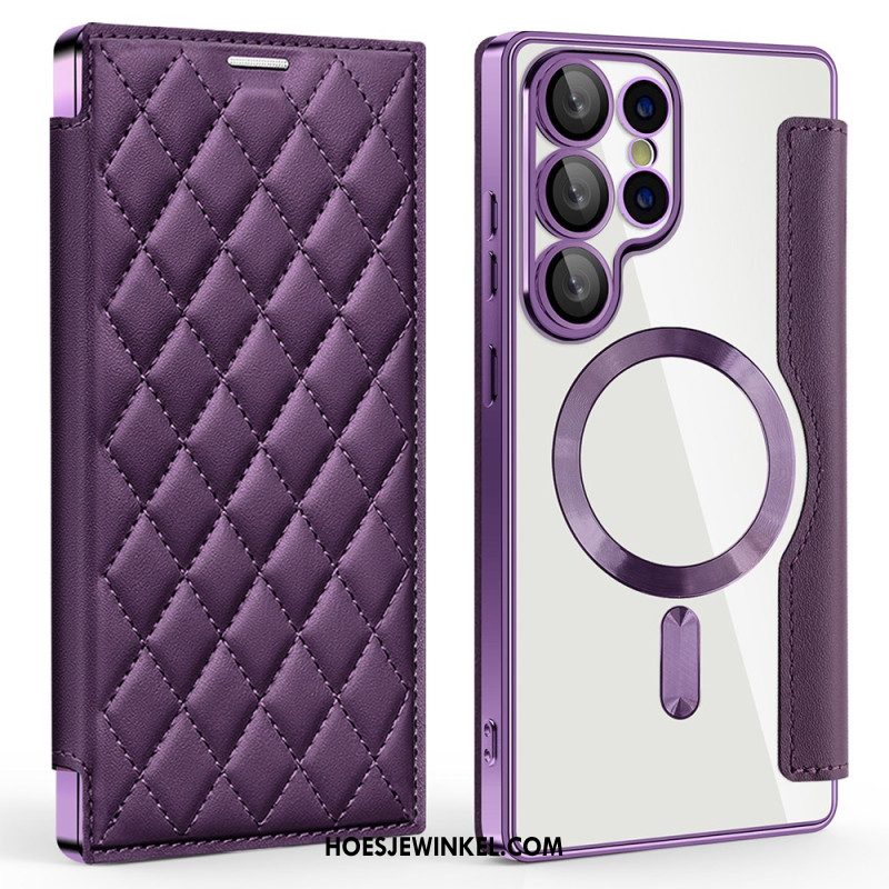 Folio-hoesje Samsung Galaxy S25 Ultra 5g Magsafe-compatibel Gewatteerd