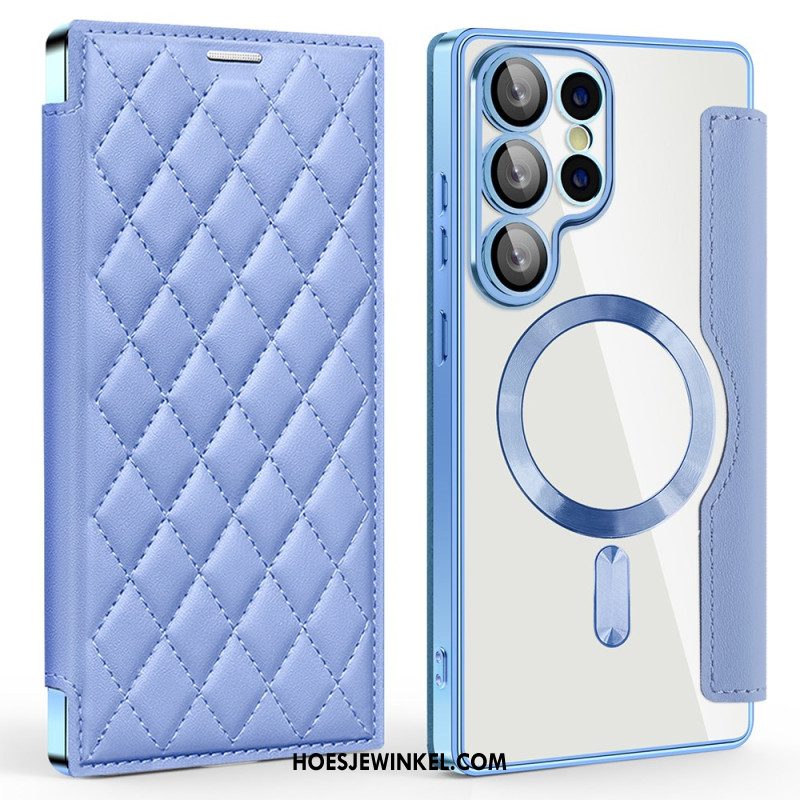 Folio-hoesje Samsung Galaxy S25 Ultra 5g Magsafe-compatibel Gewatteerd