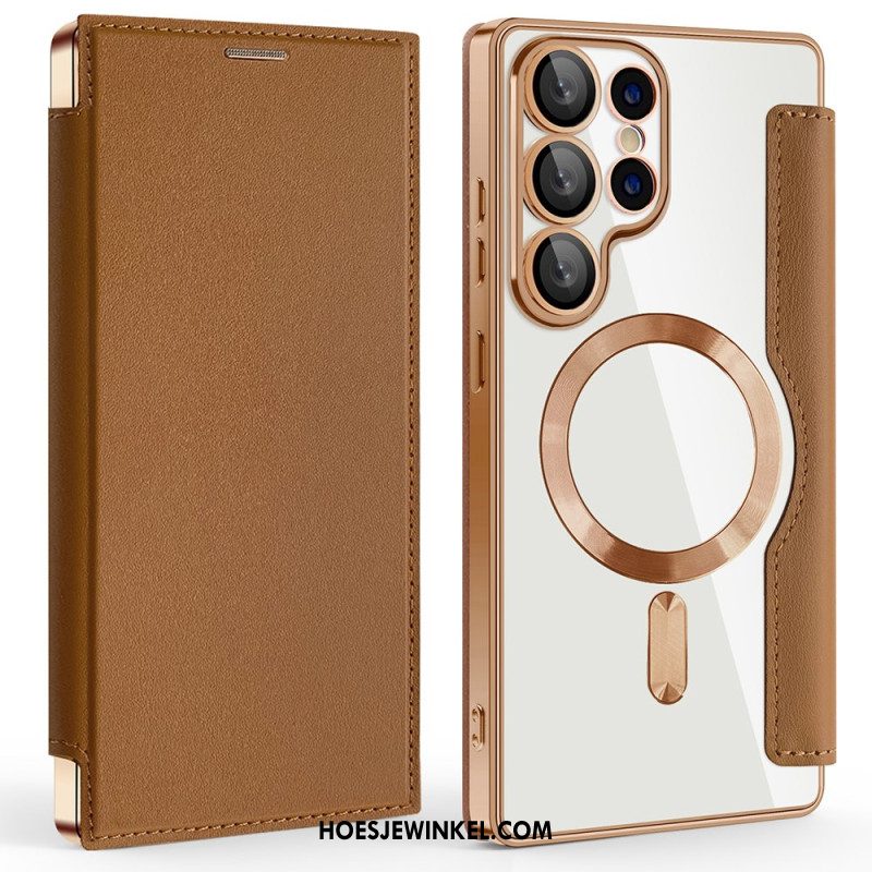 Folio-hoesje Samsung Galaxy S25 Ultra 5g Magsafe-compatibel Met Rfid-blokkering Leerlook