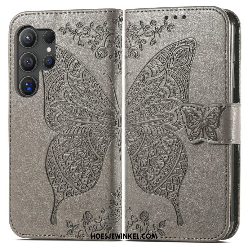Folio-hoesje Samsung Galaxy S25 Ultra 5g Telefoonhoesje Barokke Vlinder