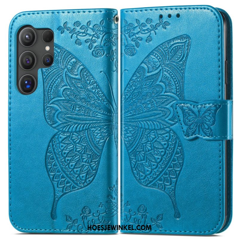 Folio-hoesje Samsung Galaxy S25 Ultra 5g Telefoonhoesje Barokke Vlinder