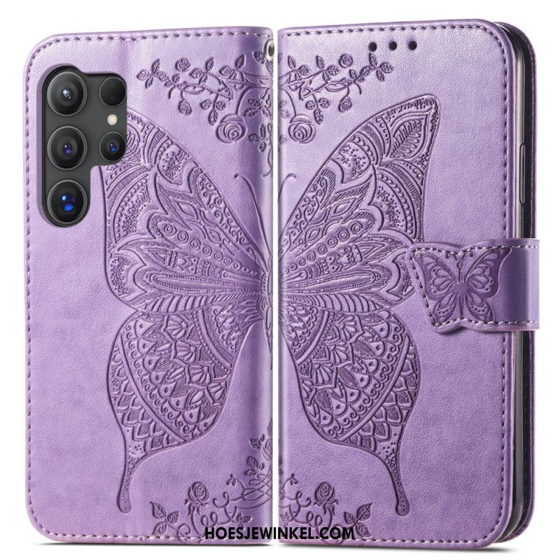Folio-hoesje Samsung Galaxy S25 Ultra 5g Telefoonhoesje Barokke Vlinder