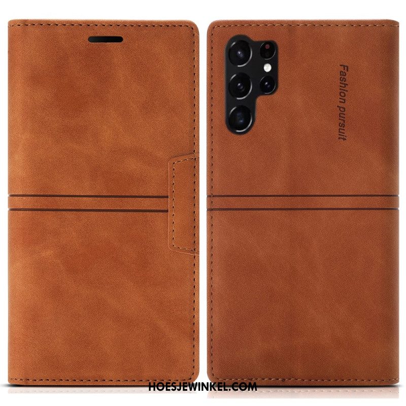 Folio-hoesje Samsung Galaxy S25 Ultra 5g Telefoonhoesje Dubbele Lijnen