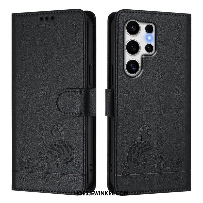 Folio-hoesje Samsung Galaxy S25 Ultra 5g Telefoonhoesje Kattenmotief