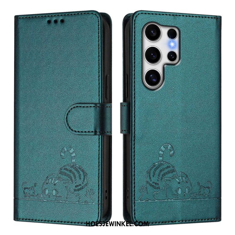 Folio-hoesje Samsung Galaxy S25 Ultra 5g Telefoonhoesje Kattenmotief