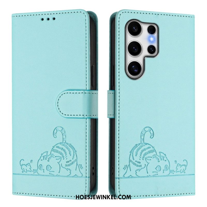 Folio-hoesje Samsung Galaxy S25 Ultra 5g Telefoonhoesje Kattenmotief