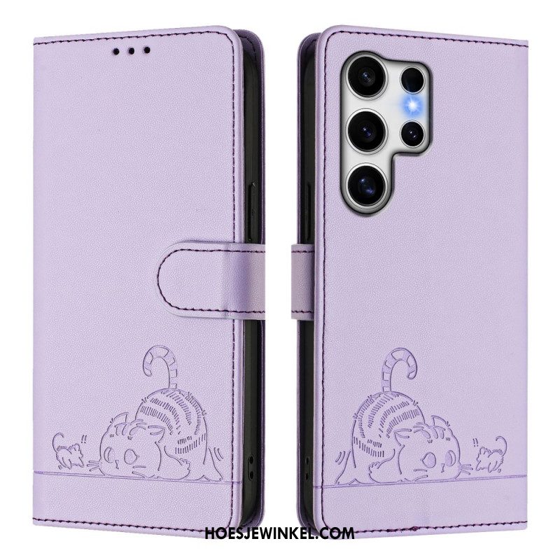 Folio-hoesje Samsung Galaxy S25 Ultra 5g Telefoonhoesje Kattenmotief