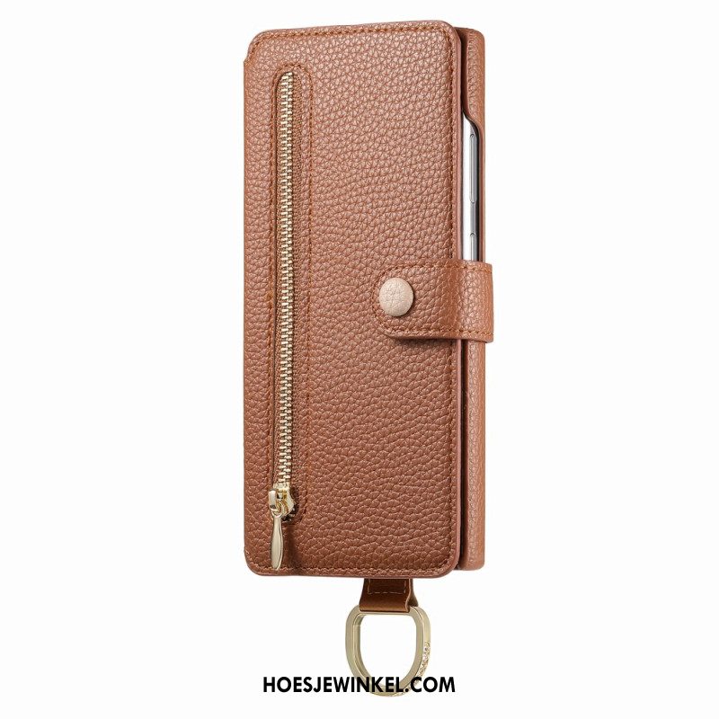Folio-hoesje Samsung Galaxy S25 Ultra 5g Telefoonhoesje Rfid-beschermde Portemonnee Met Etui En Ringhouder