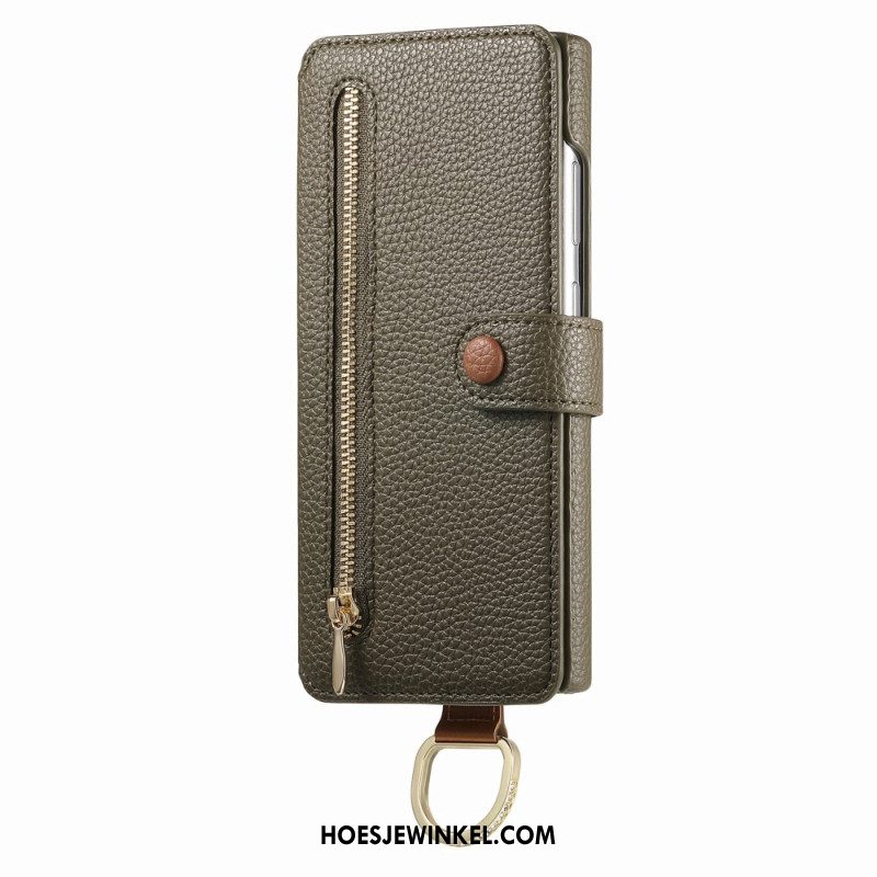Folio-hoesje Samsung Galaxy S25 Ultra 5g Telefoonhoesje Rfid-beschermde Portemonnee Met Etui En Ringhouder