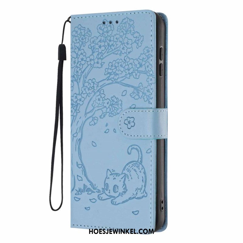 Folio-hoesje Samsung Galaxy S26 Plus Telefoonhoesje Patroon Met Boom En Kat