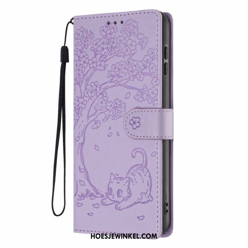 Folio-hoesje Samsung Galaxy S26 Plus Telefoonhoesje Patroon Met Boom En Kat