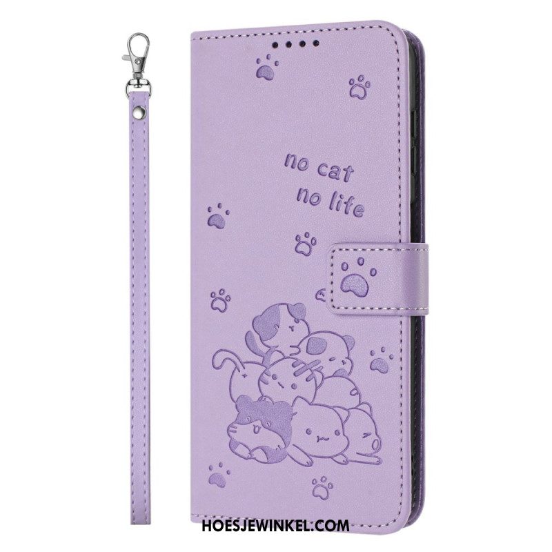 Folio-hoesje Samsung Galaxy S26 Telefoonhoesje Kattenpatroon En Koord