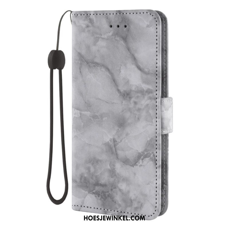 Folio-hoesje Samsung Galaxy S26 Telefoonhoesje Marmerpatroon En Dubbele Sluiting