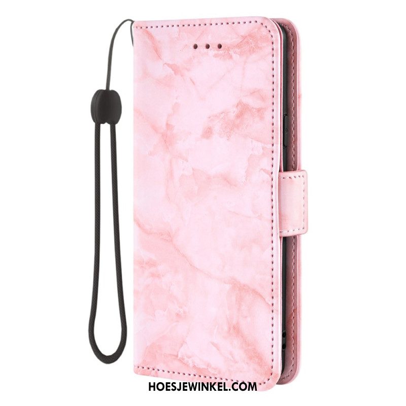 Folio-hoesje Samsung Galaxy S26 Telefoonhoesje Marmerpatroon En Dubbele Sluiting