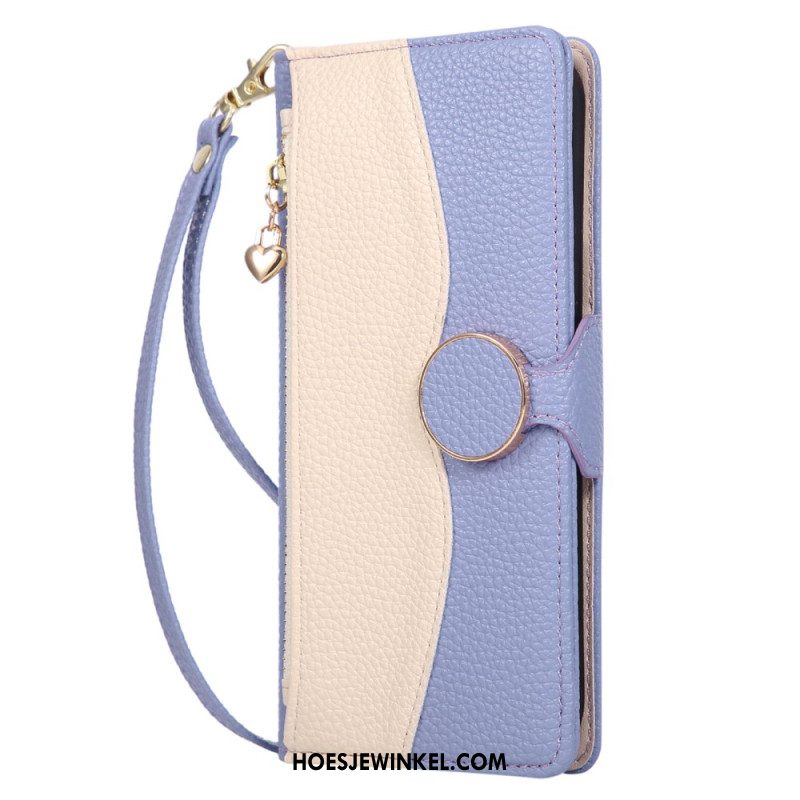 Folio-hoesje Samsung Galaxy S26 Telefoonhoesje Tweekleurige Portemonnee Met Ritssluiting