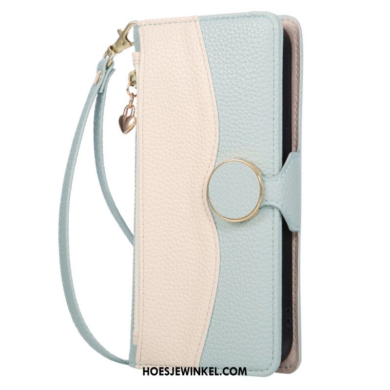 Folio-hoesje Samsung Galaxy S26 Telefoonhoesje Tweekleurige Portemonnee Met Ritssluiting