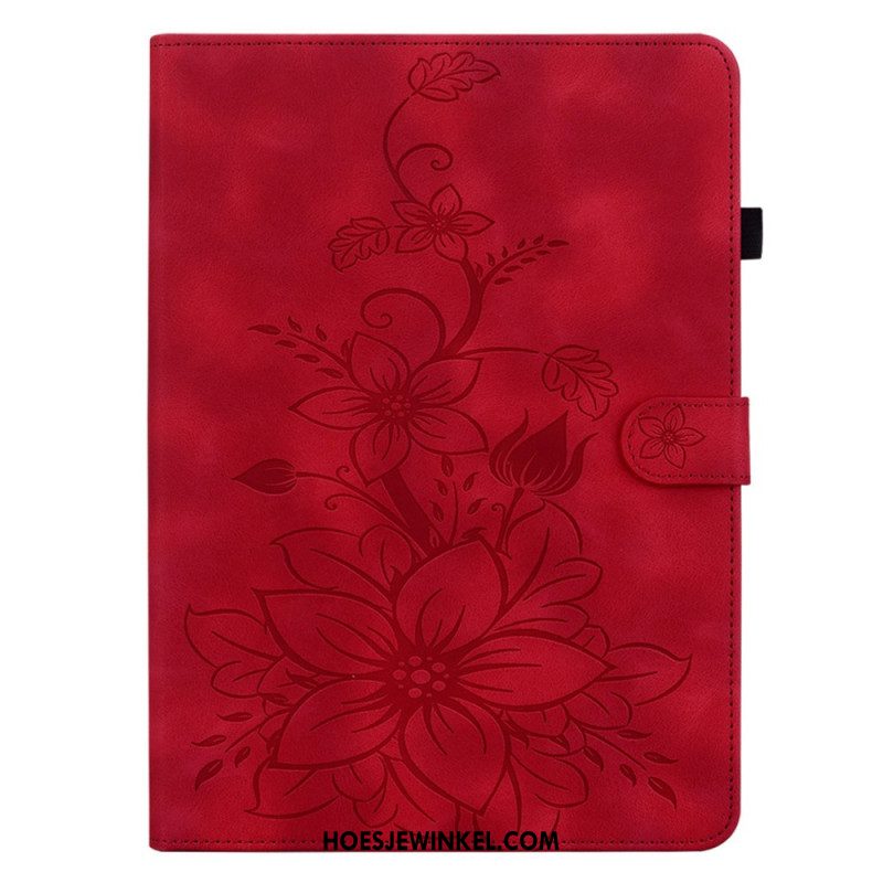 Folio-hoesje Samsung Galaxy Tab S11 Bloemen Met Suède-effect