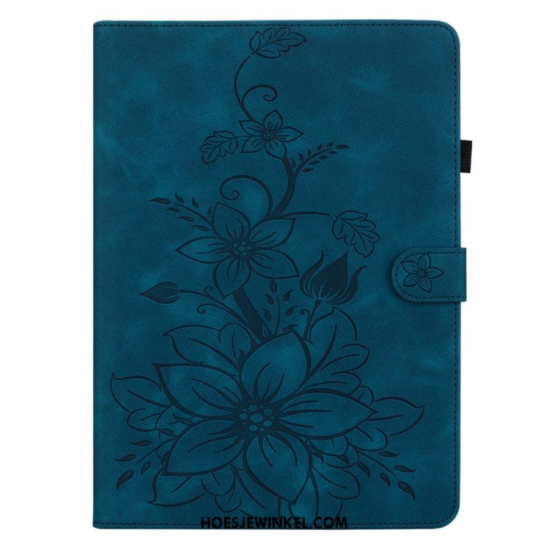 Folio-hoesje Samsung Galaxy Tab S11 Bloemen Met Suède-effect