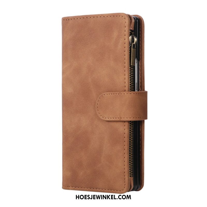 Folio-hoesje Samsung Galaxy Z Fold 7 Portemonnee Met Suède-look En Schouderband