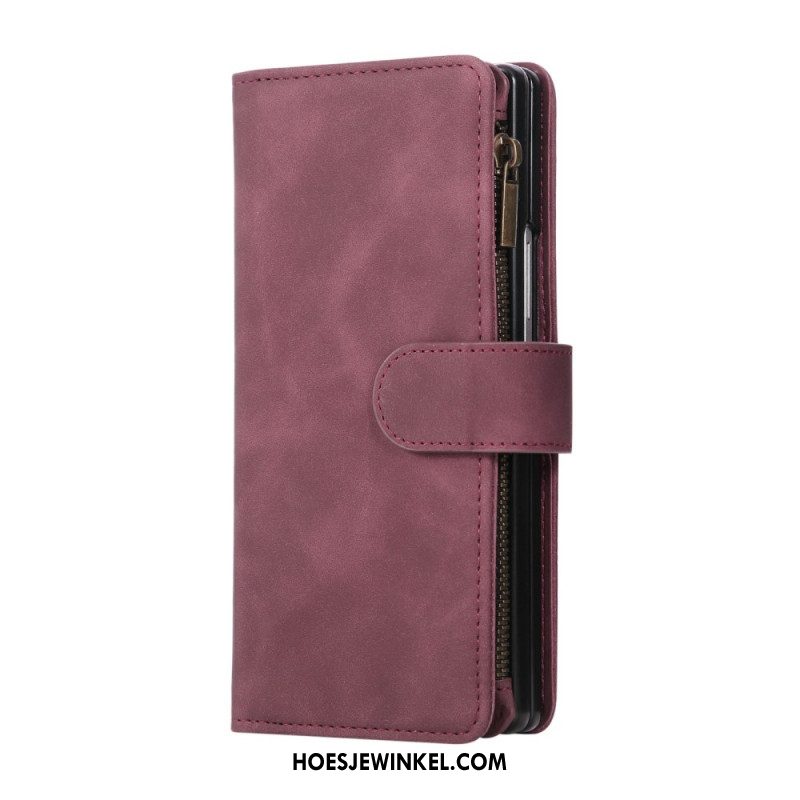 Folio-hoesje Samsung Galaxy Z Fold 7 Portemonnee Met Suède-look En Schouderband