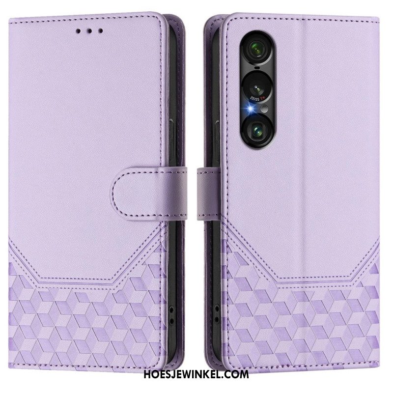 Folio-hoesje Sony Xperia 1 Vii Rfid-bescherming Honingraatpatroon