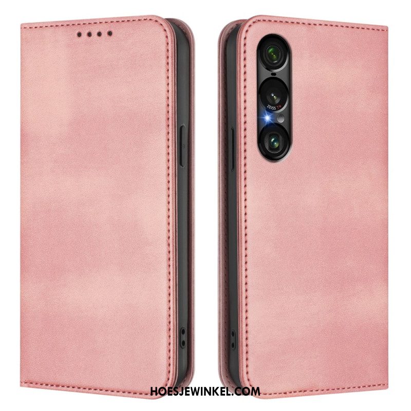 Folio-hoesje Sony Xperia 1 Vii Rfid-bescherming Retro Design